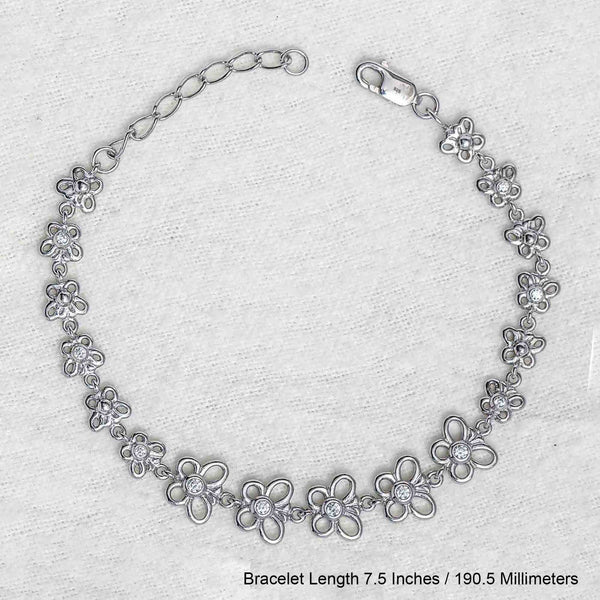 925 Sterling Silver Designer Cz Butterfly Style Tennis Bracelet for Women and Girls