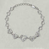 925 Sterling Silver Designer Cz Heart Bracelet for Women and Girls 7.5 Inches