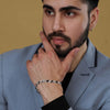 925 Sterling Silver Enamel Link Chain Bracelet for Men's