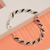 925 Sterling Silver Enamel Link Chain Bracelet for Men's