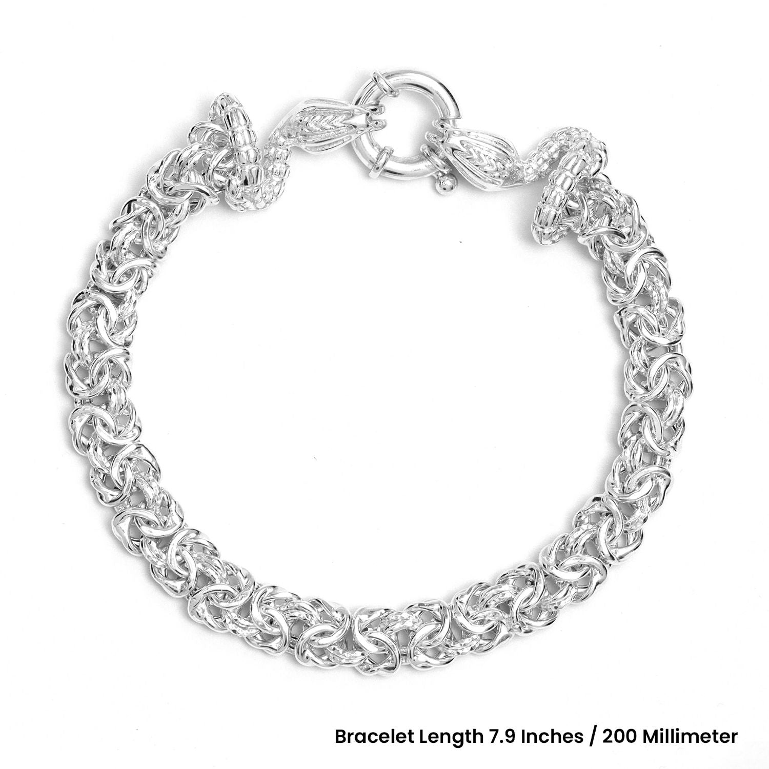 925 Sterling Silver Snake Chain Bracelet for Men's