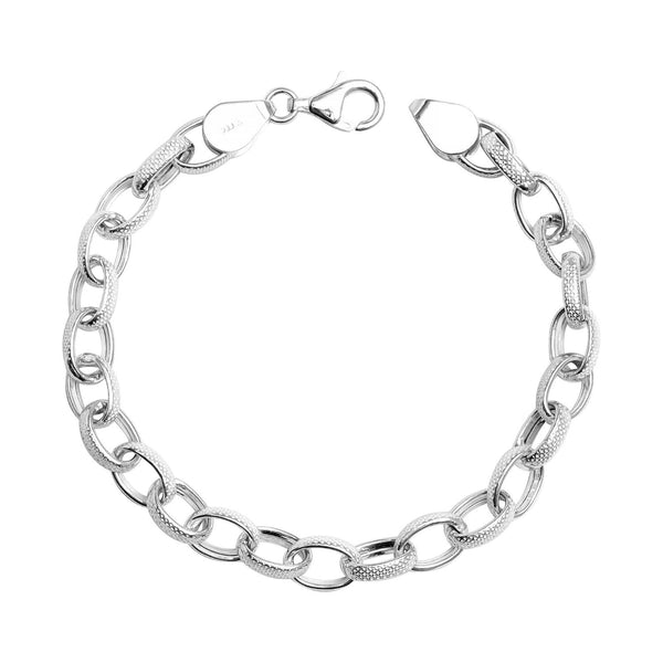 925 Sterling Silver Classy Hollow Chain Bracelet for Men and Boys