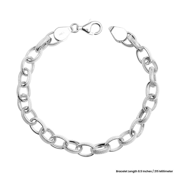 925 Sterling Silver Classy Hollow Chain Bracelet for Men and Boys