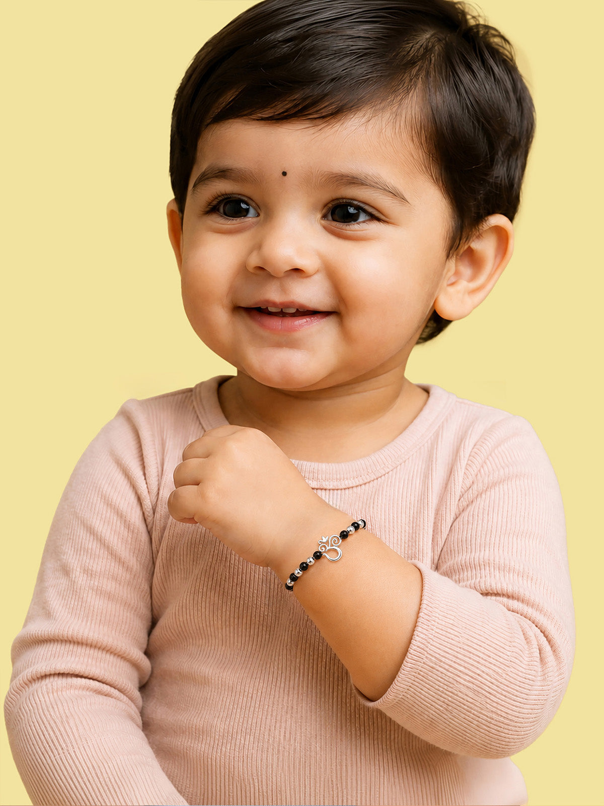 Blacks Beads Om Charm Nazariya Kids Bracelet 1PC