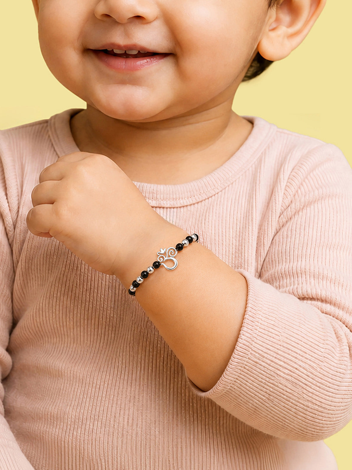 Blacks Beads Om Charm Nazariya Kids Bracelet 1PC
