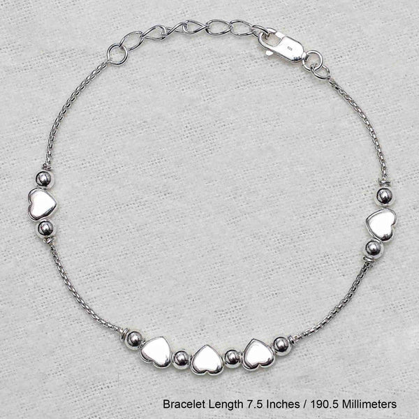 925 Sterling Silver Designer Heart Tennis Bracelet for Women and Girls