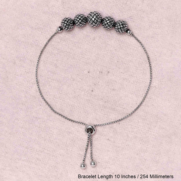 925 Sterling Silver Designer Oxidized Bead Slider Bracelet for Women and Girls