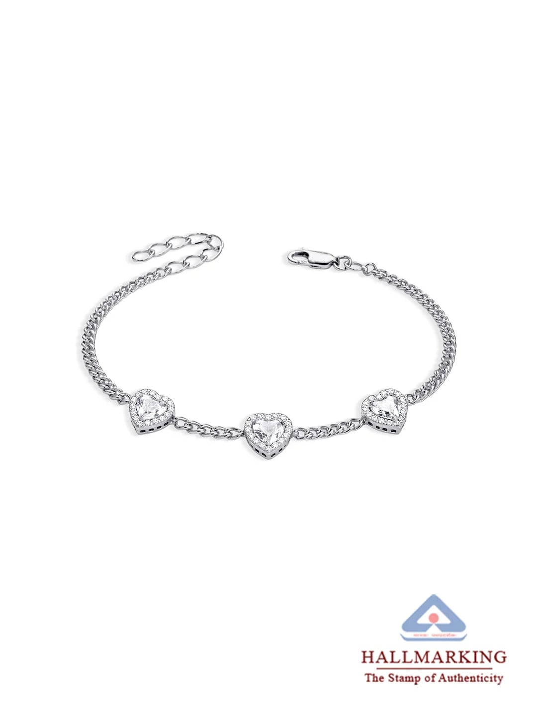 Seraphina Triple Heart CZ Bracelet