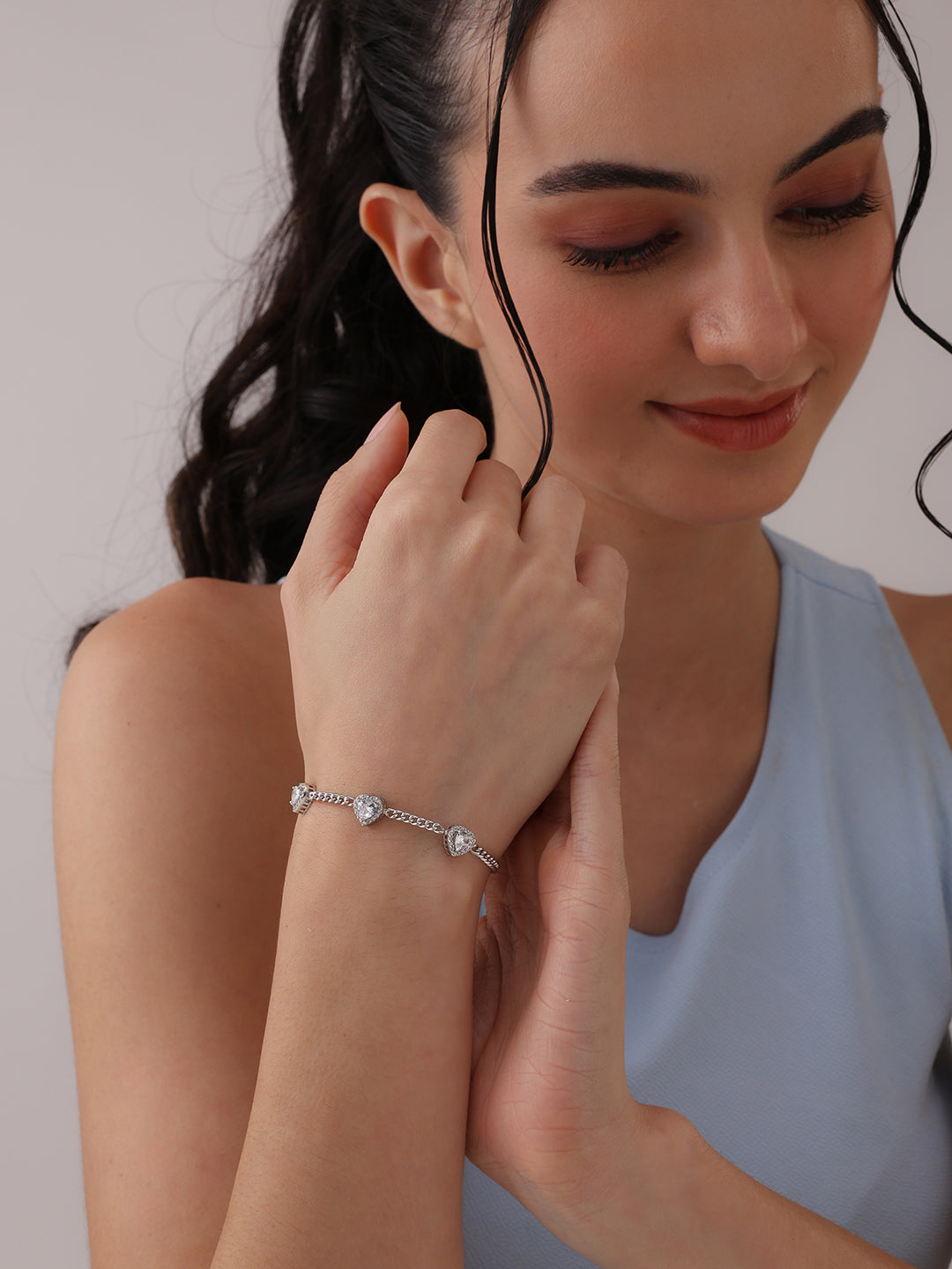 Seraphina Triple Heart CZ Bracelet