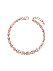 Rose Gold Heart Charm Bracelet