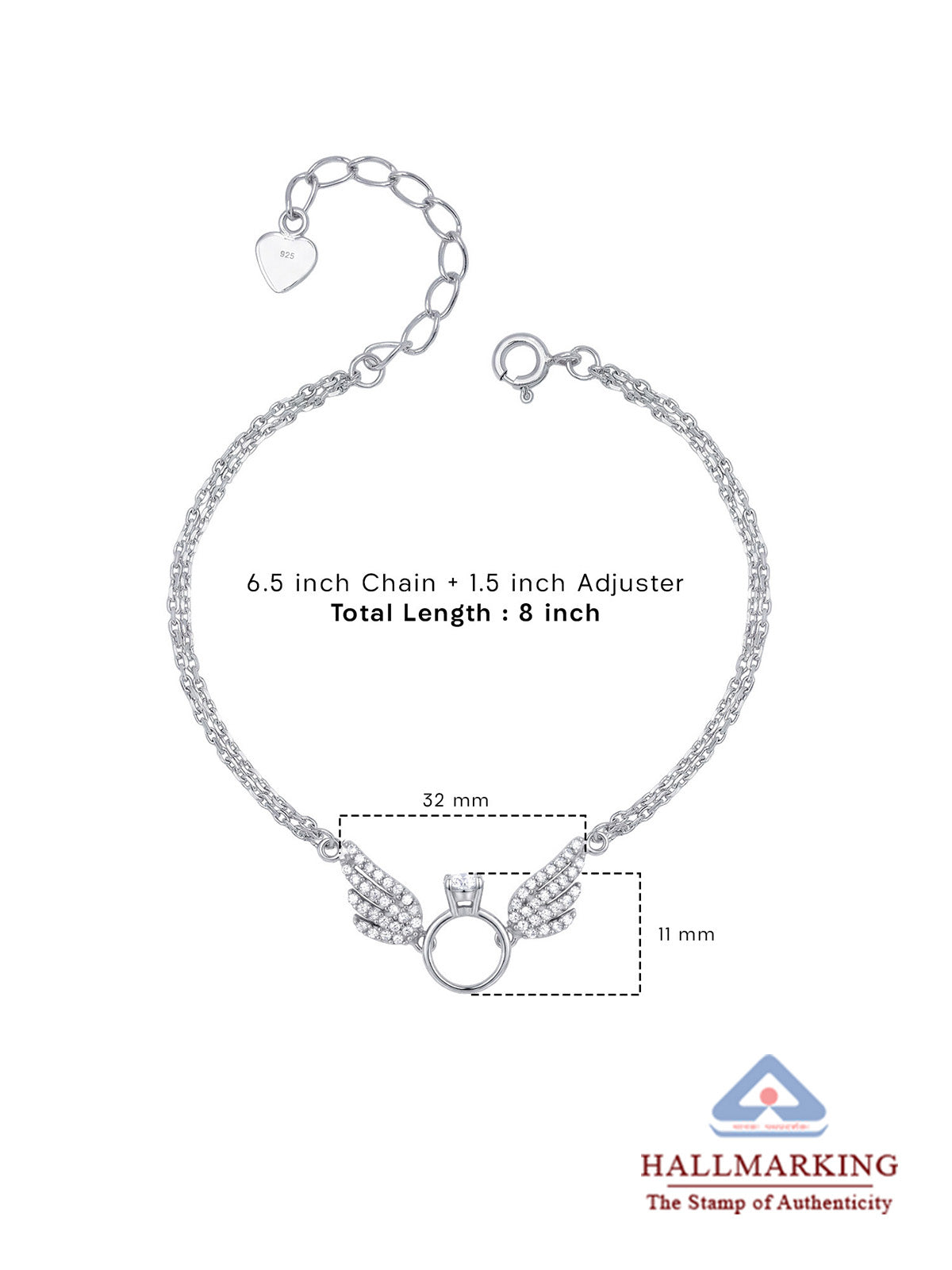 Winged Charm Silver Bracelet