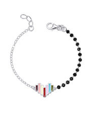 Black Beaded Heart Bracelet