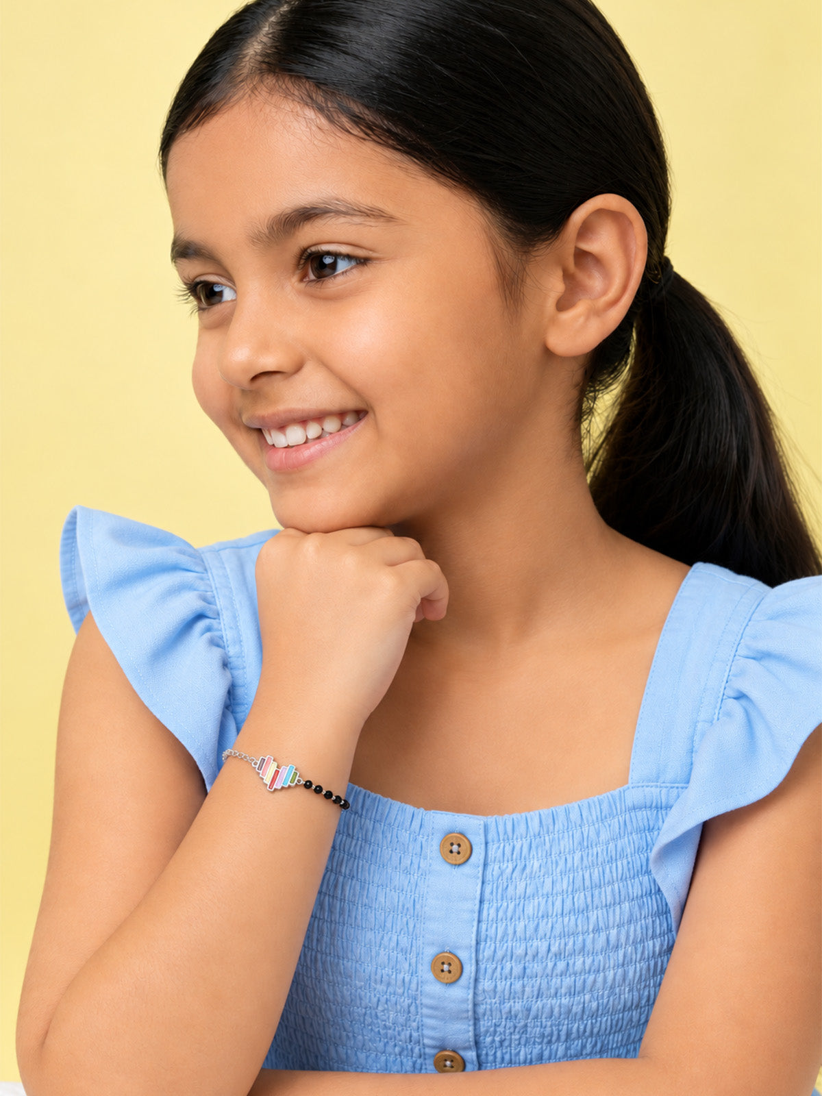 Black Beaded Heart Bracelet