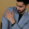 925 Sterling Silver Italian Design Link Bracelet for Men and Boys