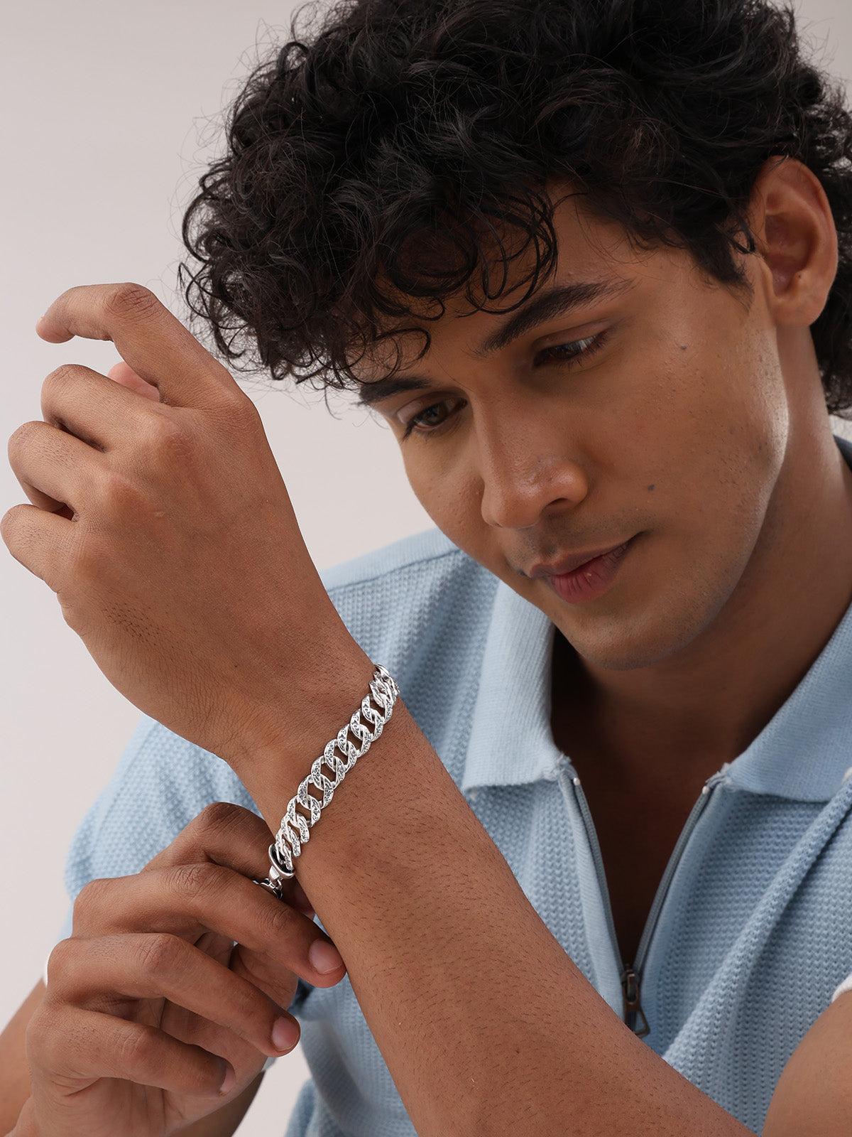 Men's Silver Chain Bracelet