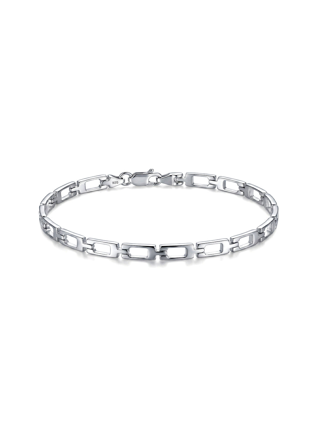 Geo Rectangle Link Men's Bracelet