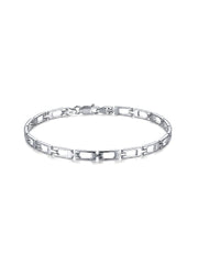 Geo Rectangle Link Men's Bracelet