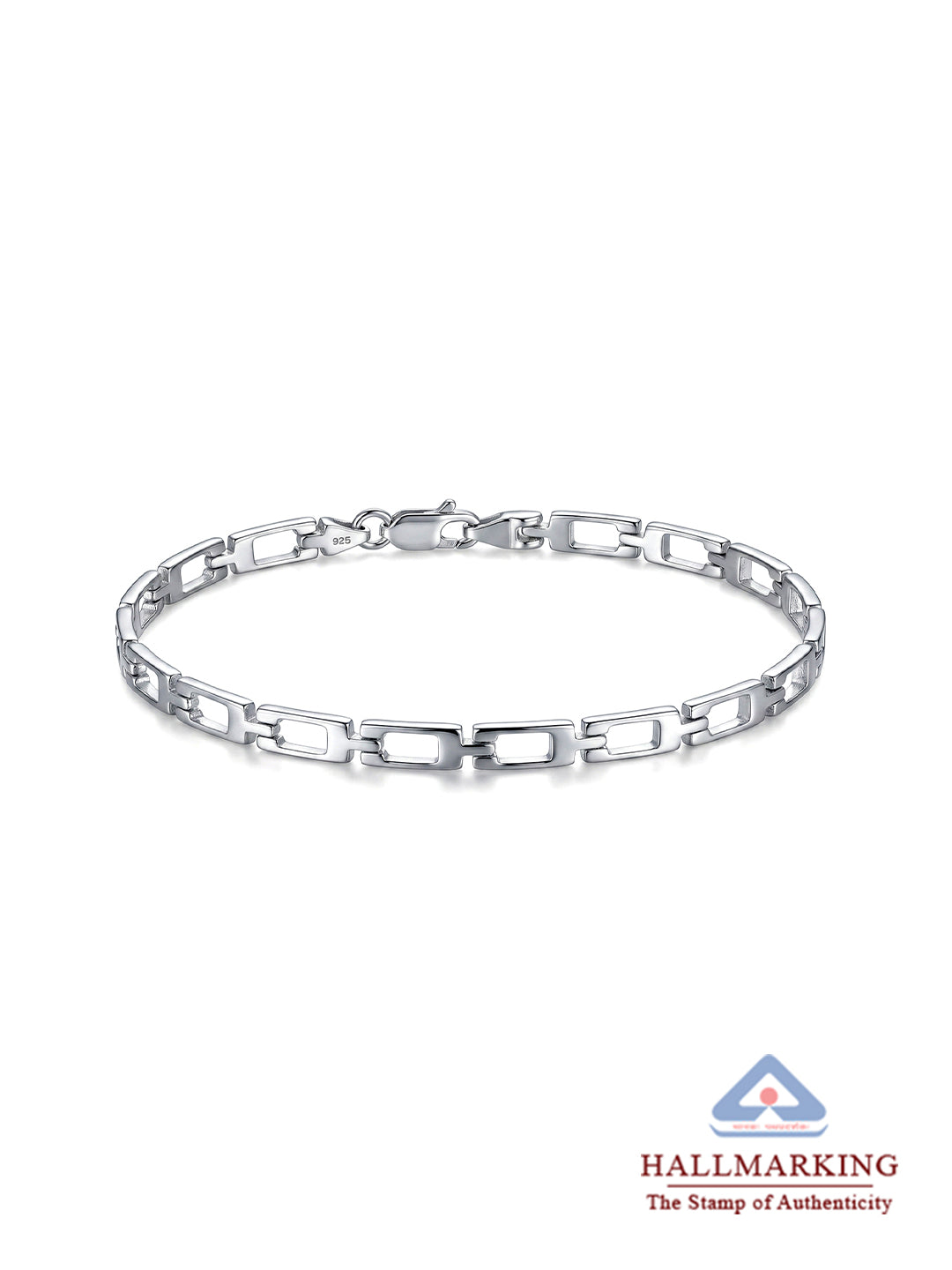 Geo Rectangle Link Men's Bracelet