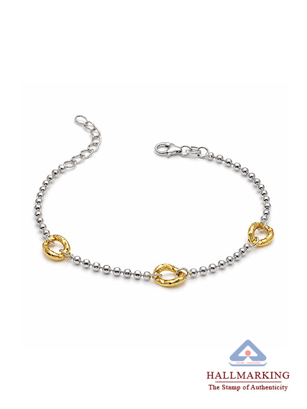 Aurelia Two Tone Textured Link Bracelet