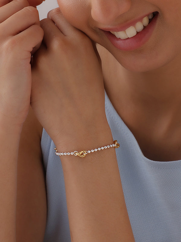 Aurelia Two Tone Textured Link Bracelet