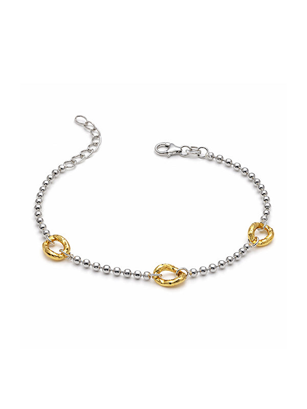 Aurelia Two Tone Textured Link Bracelet