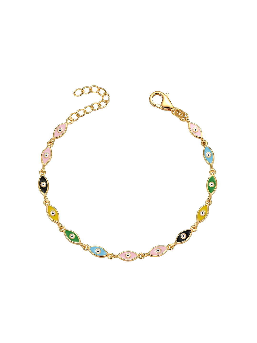 Golden Aegis Enamel Eye Bracelet