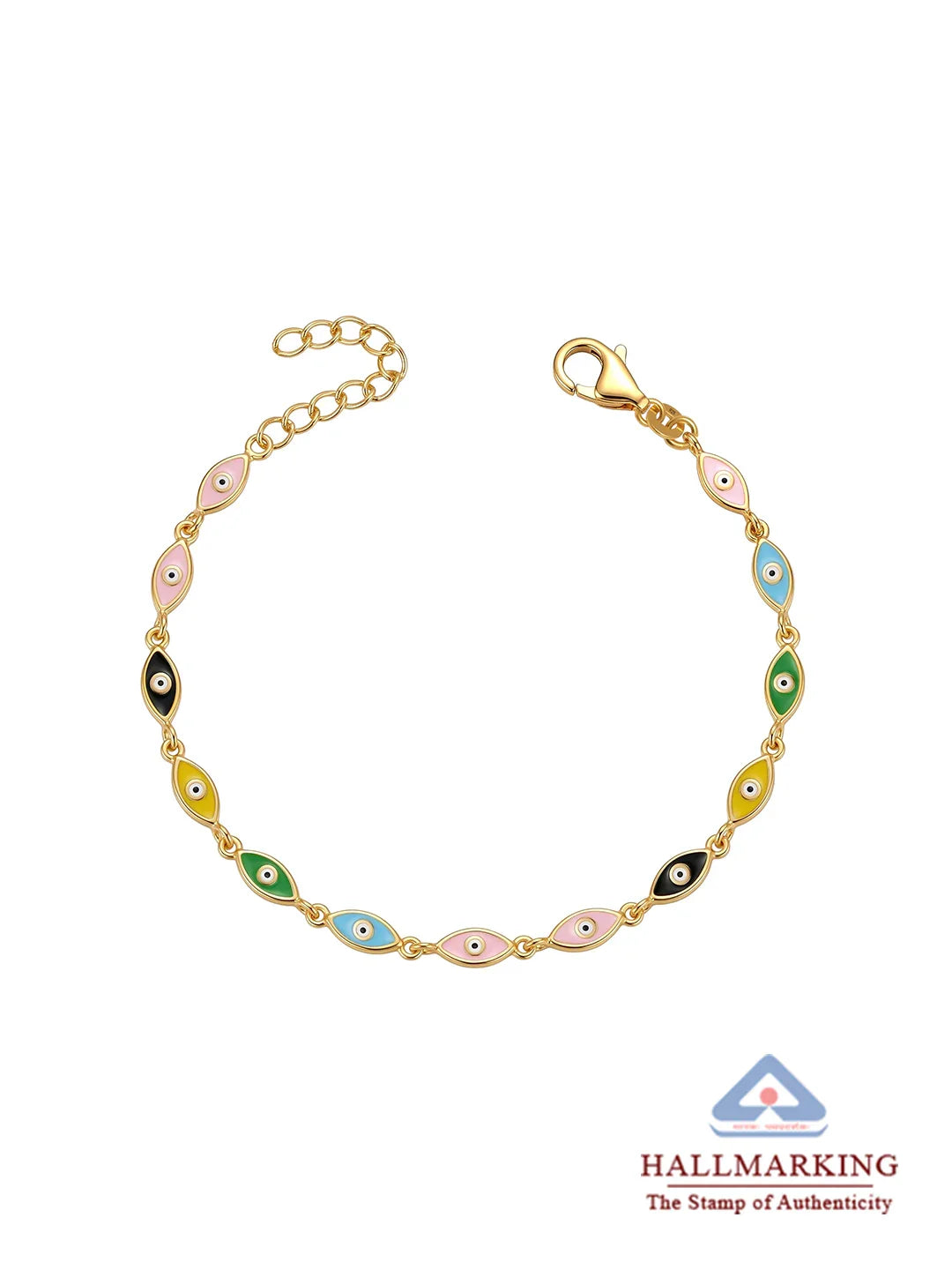 Golden Aegis Enamel Eye Bracelet