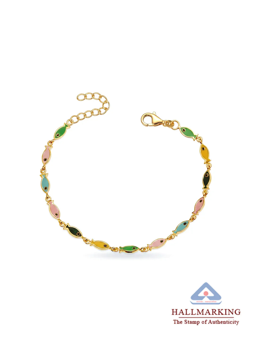 Golden Oceana Enamel Fish Bracelet