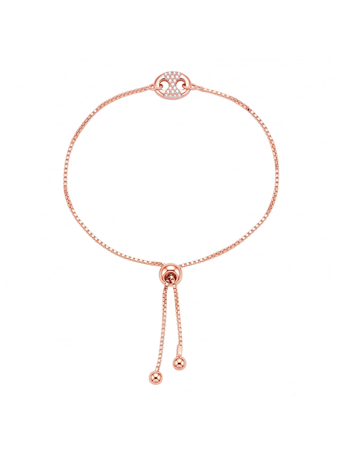 Rose Gold Crystal Slider Bracelet