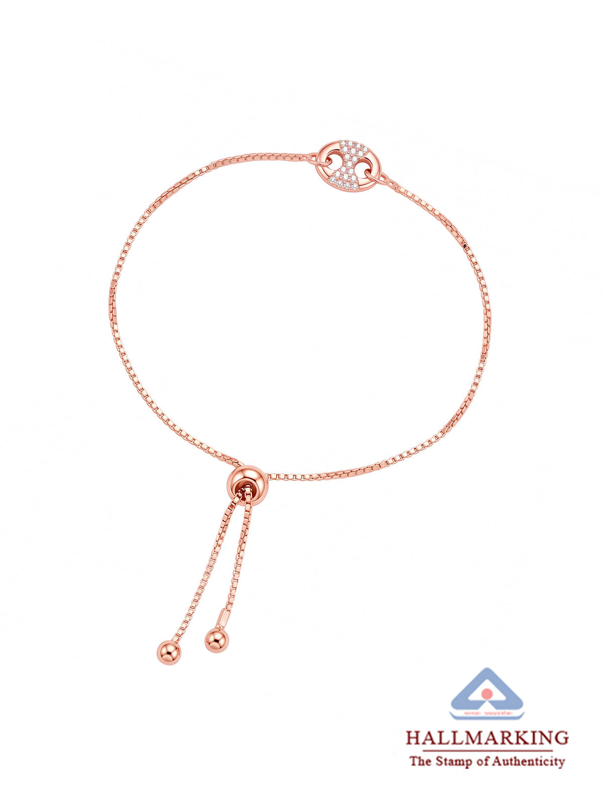 Rose Gold Crystal Slider Bracelet