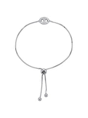 Rhodium Crystal Slider Bracelet