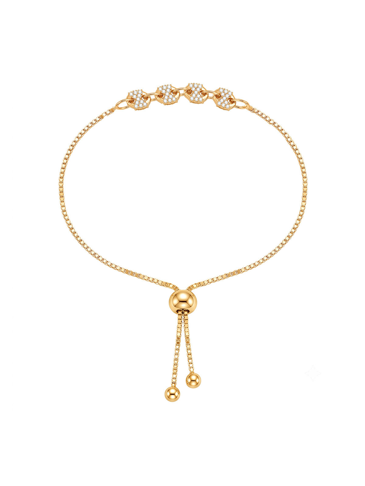 Flash Gold Crystal Chain Slider Bracelet