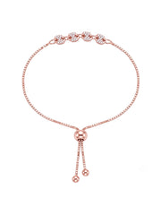 Rose Gold Crystal Chain Slider Bracelet