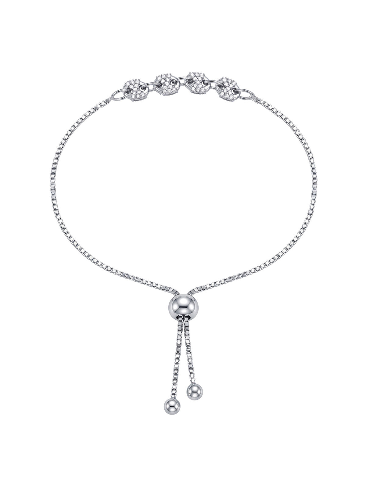 Rhodium Infinity Slider Bracelet