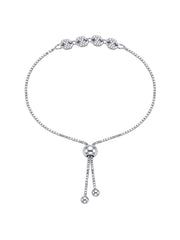 Rhodium Infinity Slider Bracelet