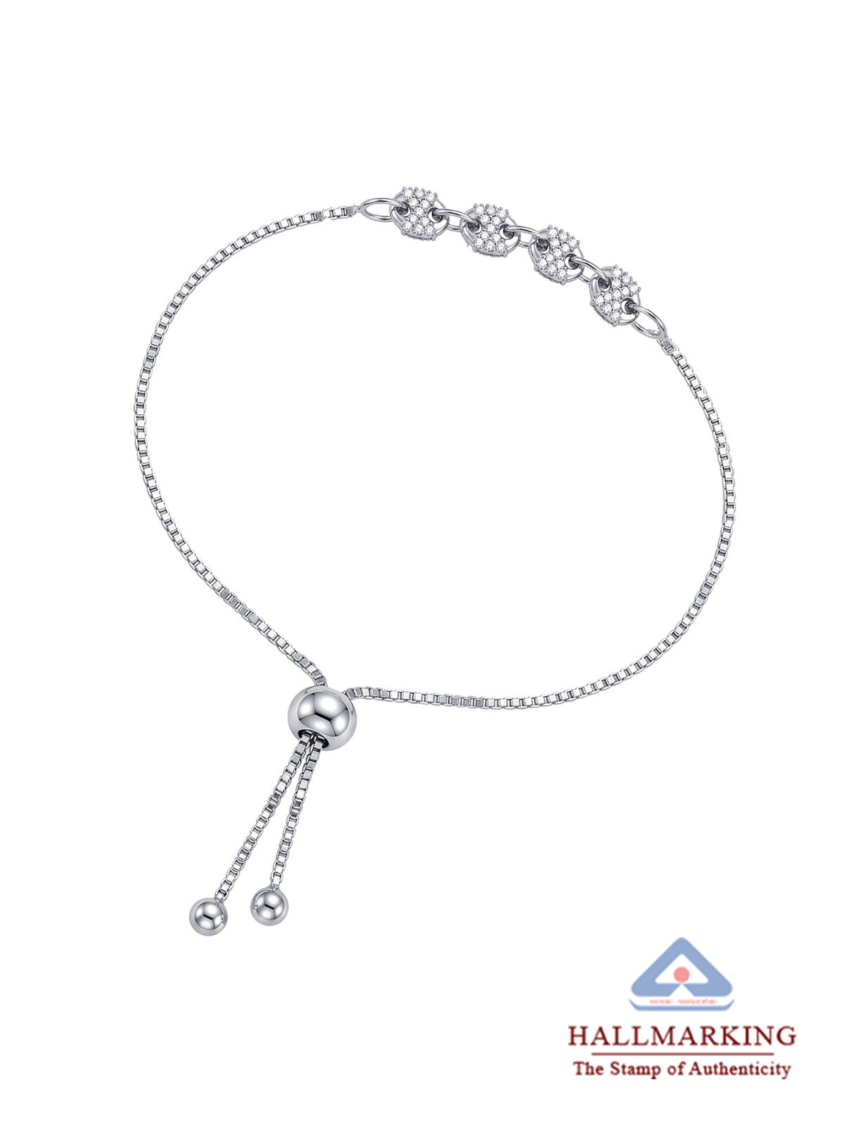 Rhodium Infinity Slider Bracelet