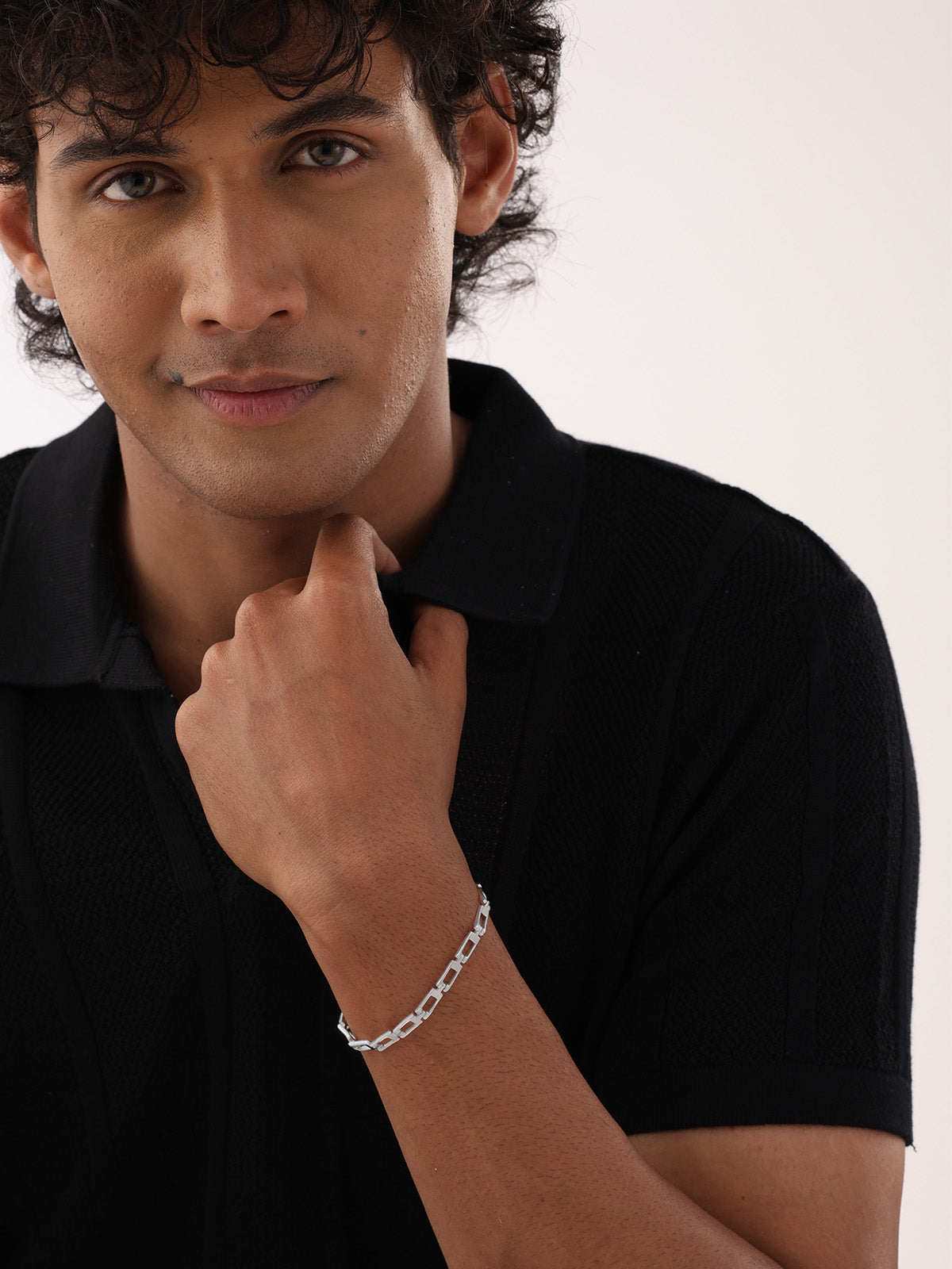 Gabbia Rectangle-Link Men's Chain Bracelet