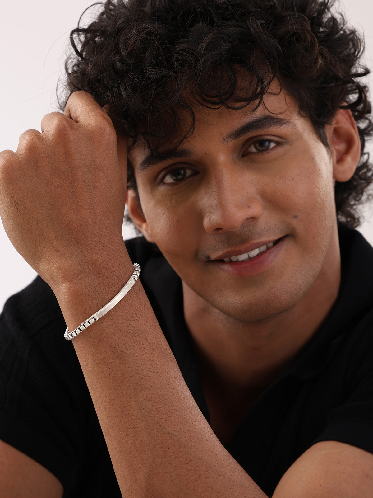 Lastra Engravable ID Bar Men's Cuff Bracelet