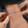 925 Sterling Silver Ganesh Ji Antique Finish Floral Design Rakhi Bracelet for Men and Boys