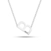 Personalised 925 Sterling Silver Large Initial with Engravable Name Offset Pendant Necklace for Men Women and Teen