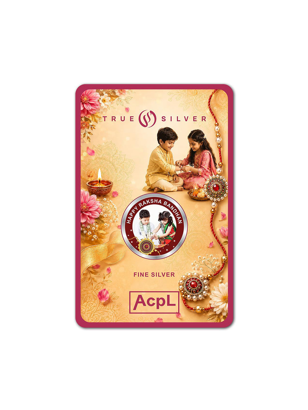 Personalised Happy Raksha Bandhan 999 Pure Silver Coin