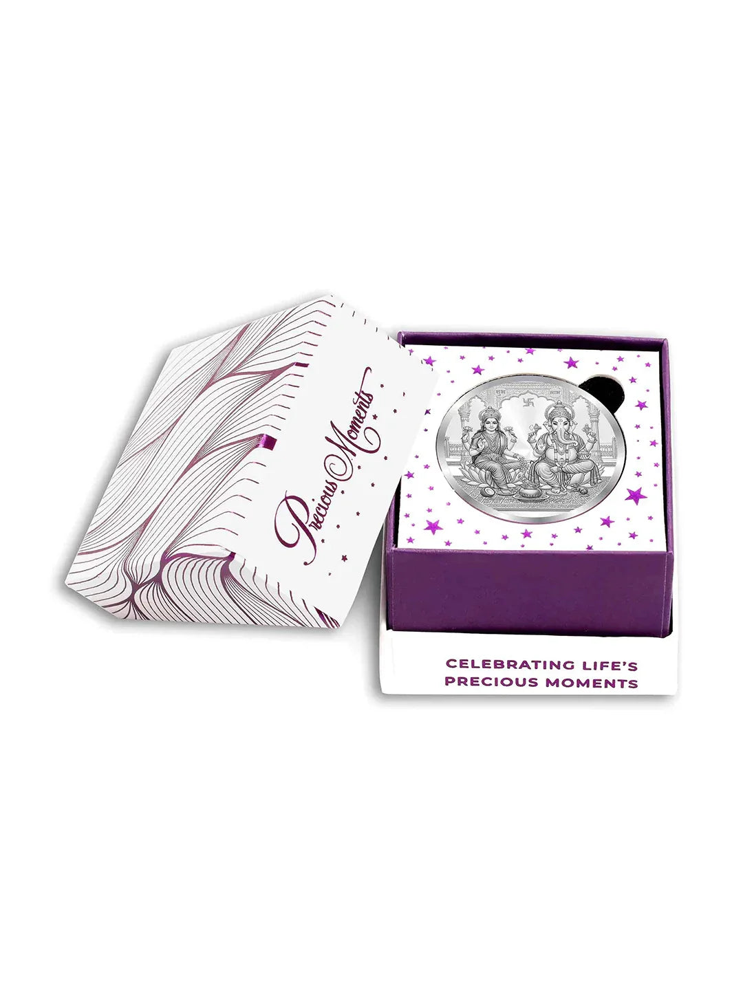 BIS Hallmarked Ganesh Laxmi ji Silver Coin With 999 Purity