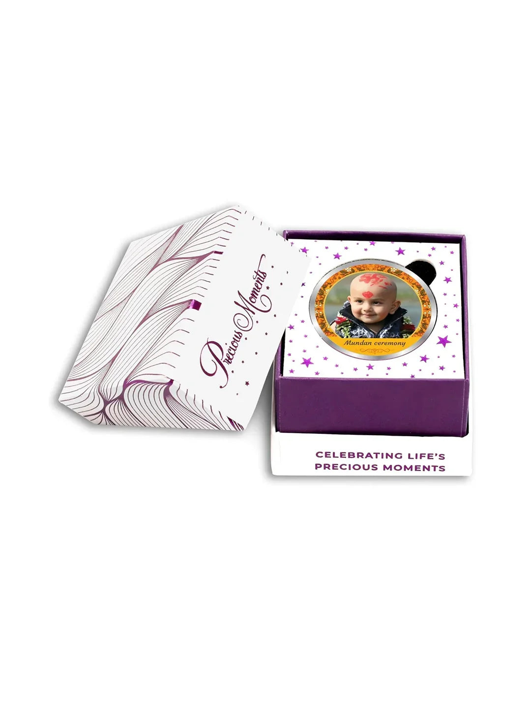 BIS Hallmarked Personalised Mundan Ceremony Silver Coin With 999 Purity