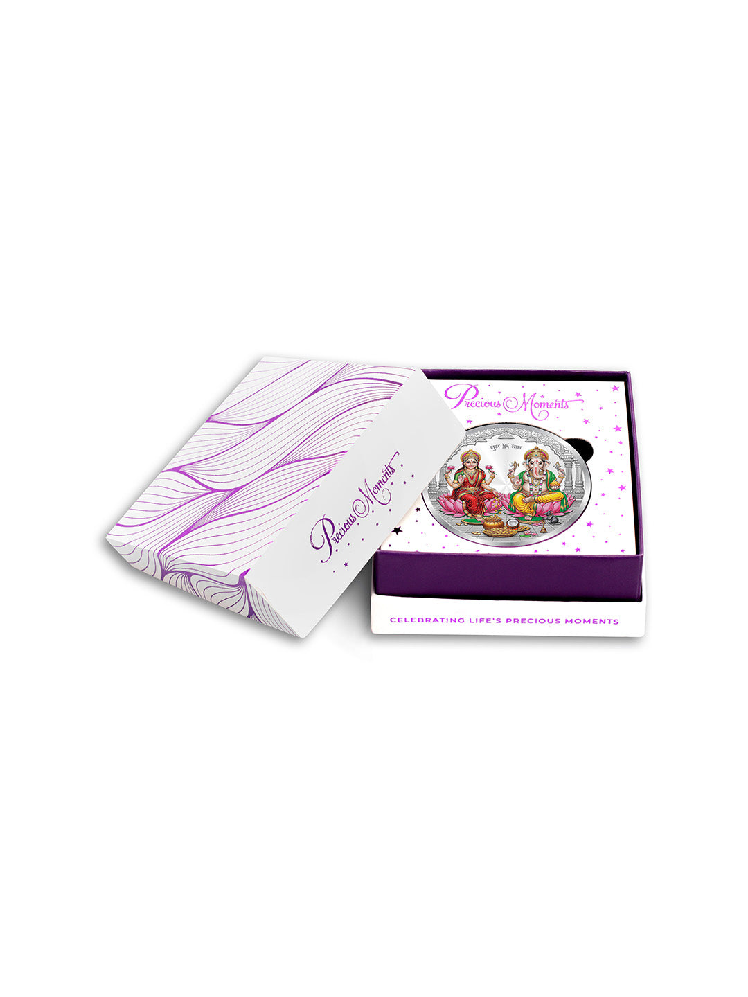 BIS Hallmarked Laxmi Ganesh Silver Coin With 999 Purity