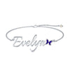 Personalised 925 Sterling Silver Name and Enamel Anklet for Women and Girls (SINGLE ANKLET)