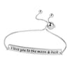 925 Sterling Silver Personalised Name Inspiration Message Bracelet for Teen Women