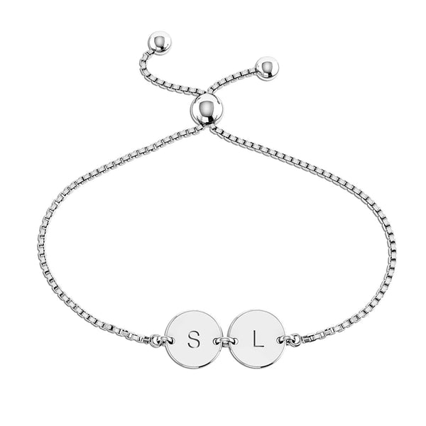 Personalised 925 Sterling Silver Initial Link Bracelet for Teen Women