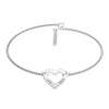 Personalised 925 Sterling Silver Heart Initial Bracelet for Teen Women
