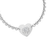Personalised Customised 925 Sterling Silver Engraved Heart Charm Link Bracelet for Women and Girls