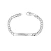 Personalised 925 Sterling Silver Engraved Name Curb Link Bracelet for Men and Boys